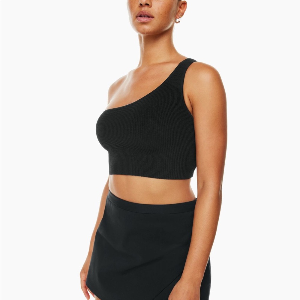 Aritzia Sculpt Knit One-Shoulder Cropped Tank